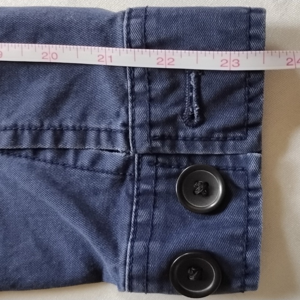 Banana Republic 98% Cotton Button-Up Utility Ankle Jumpsuit XS Navy Pockets - Picture 7 of 11